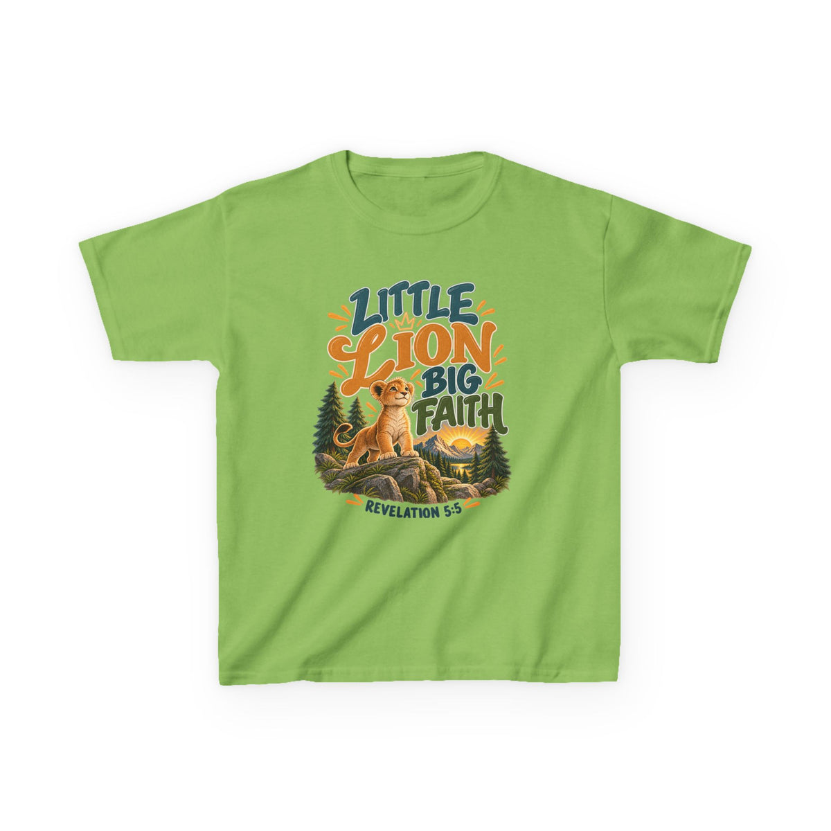 Little Lion Big Faith Kids Christian T-Shirt