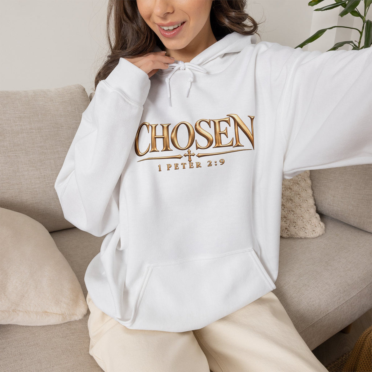 "Chosen" 1 Peter 2:9 Christian Bible Verse Hoodie Unisex