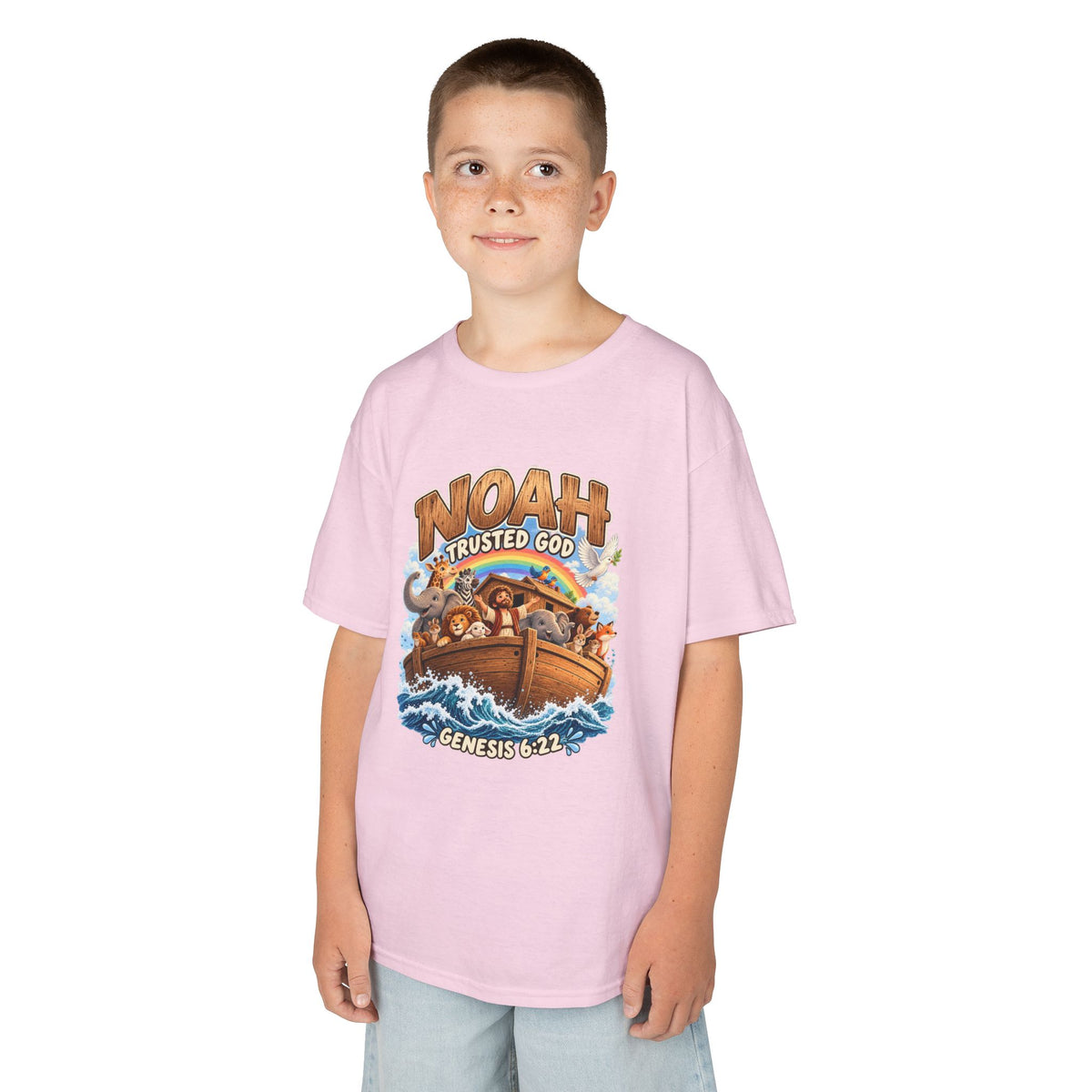 Noah Trusted God Kids Tee – Genesis 6:22 Bible Shirt