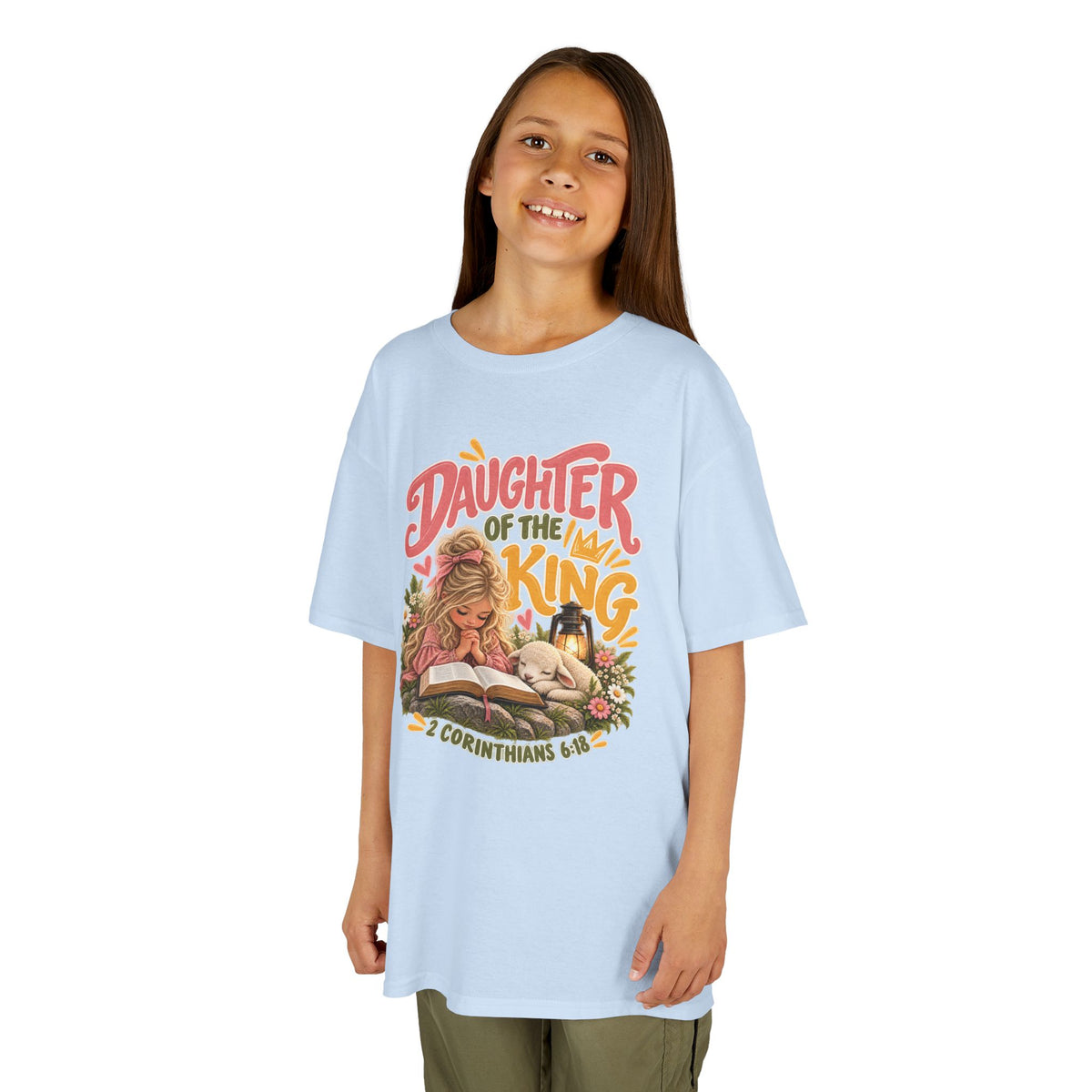 Daughter of the King Kids T-Shirt Blonde – Christian 2 Corinthians 6:18 Design