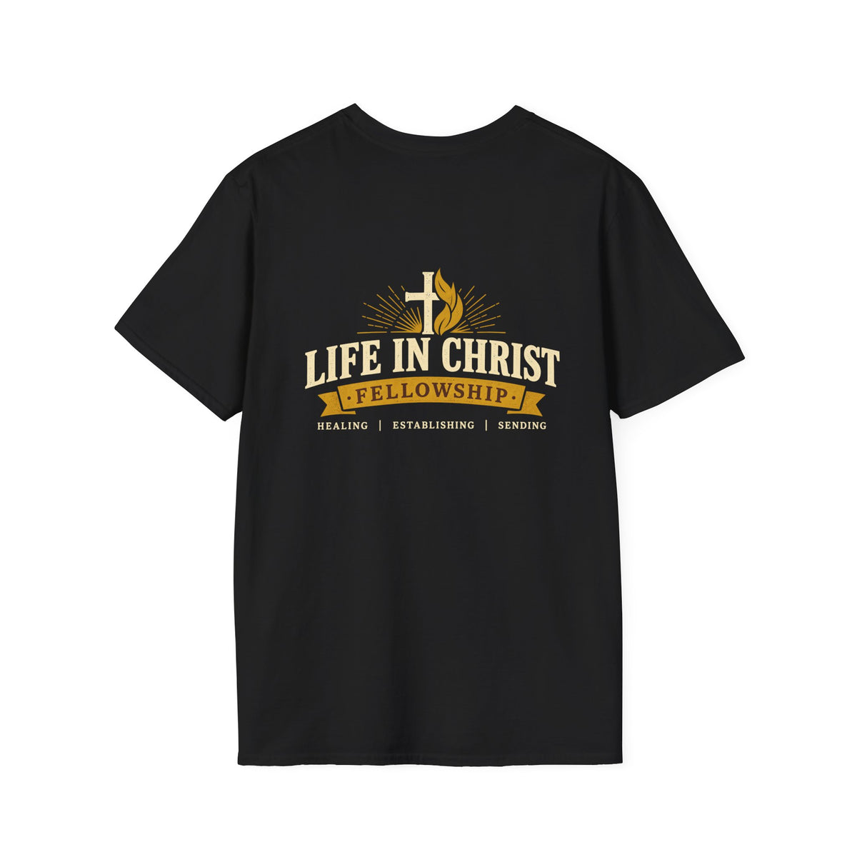 Christian T-Shirt — "Life in Christ Fellowship" Logo Tee