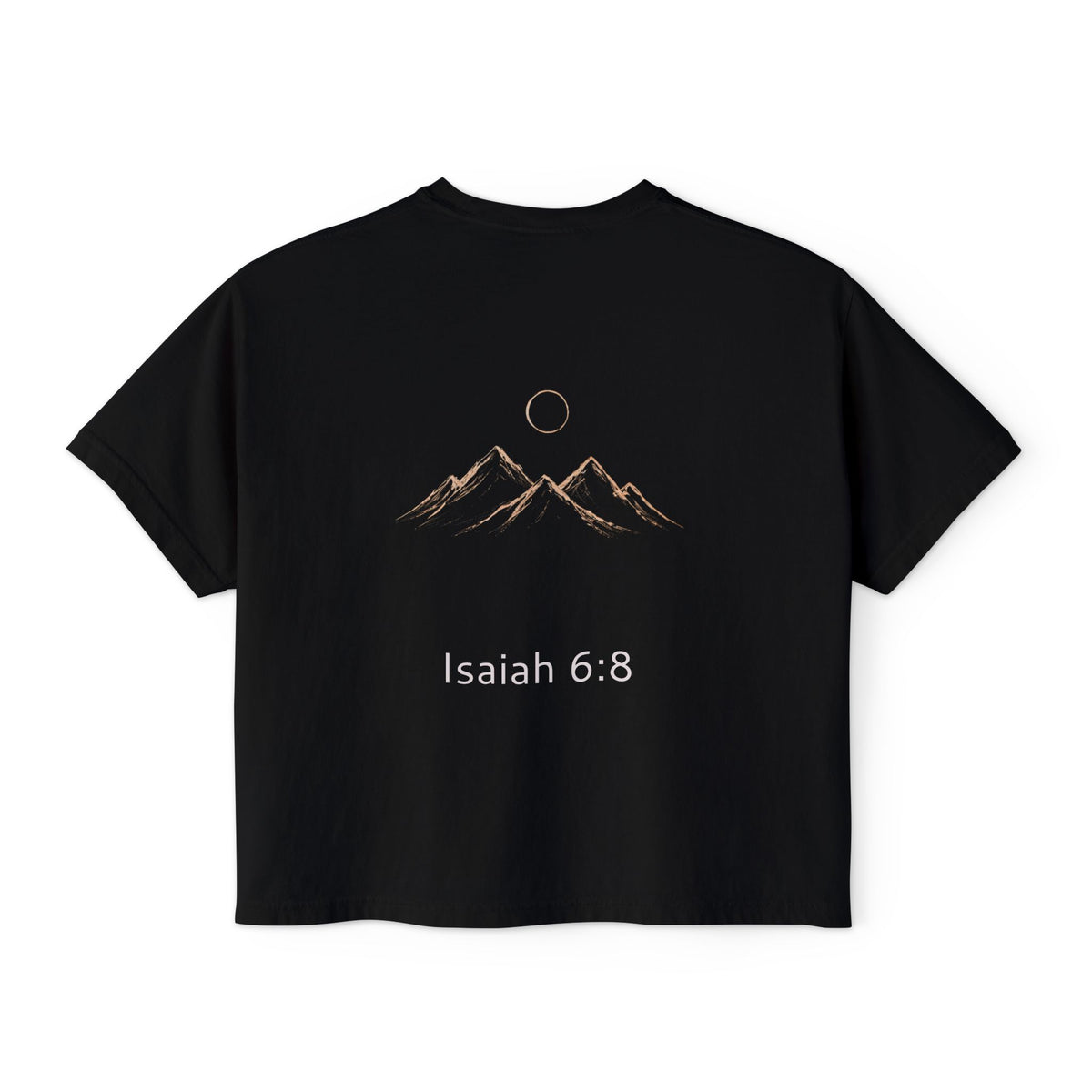 Here I am Isaiah 6:8- Women's Boxy Tee — Faith Renewal Graphic Tee
