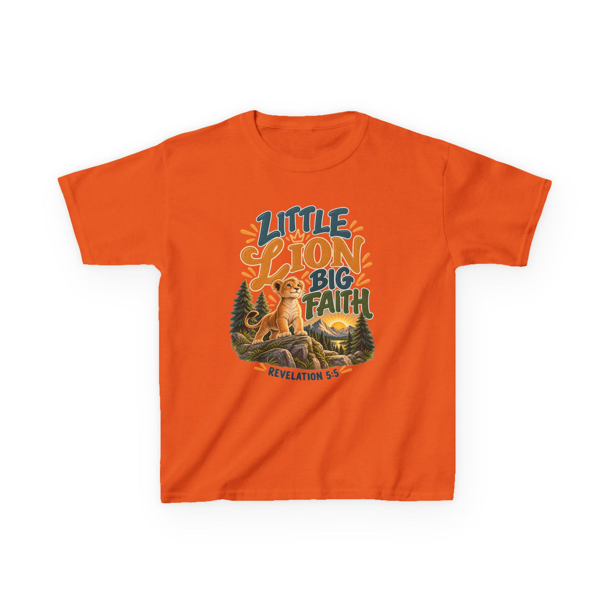 Little Lion Big Faith Kids Christian T-Shirt