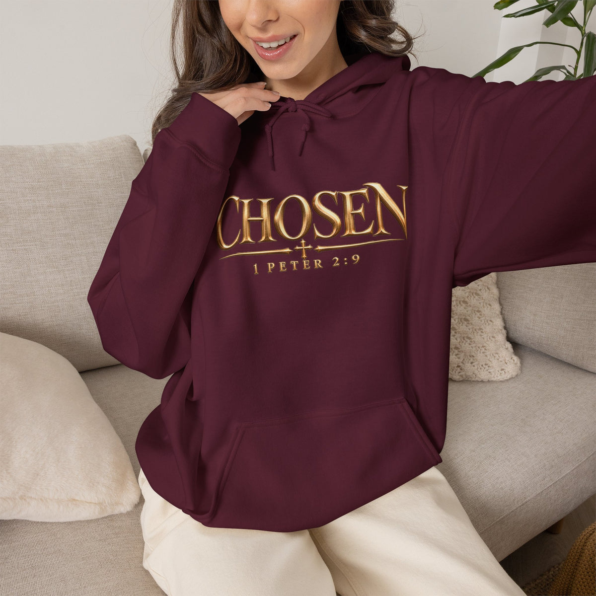 "Chosen" 1 Peter 2:9 Christian Bible Verse Hoodie Unisex