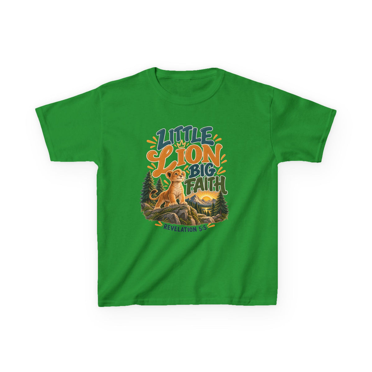 Little Lion Big Faith Kids Christian T-Shirt