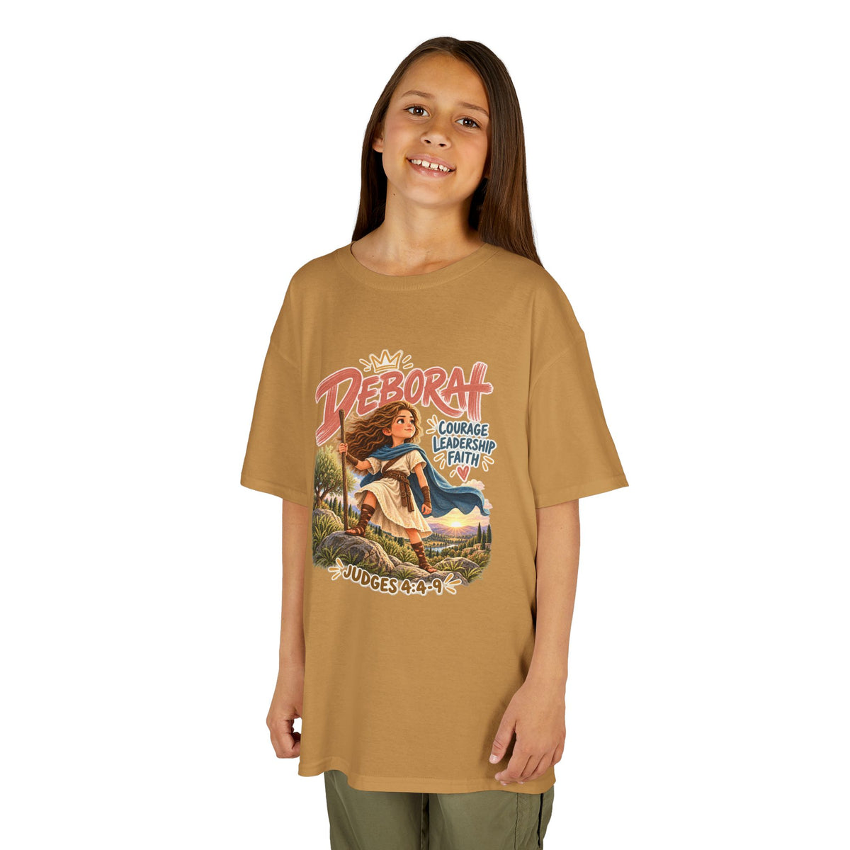 Kids Deborah Courage, Strength & Hope Christian Graphic T-Shirt