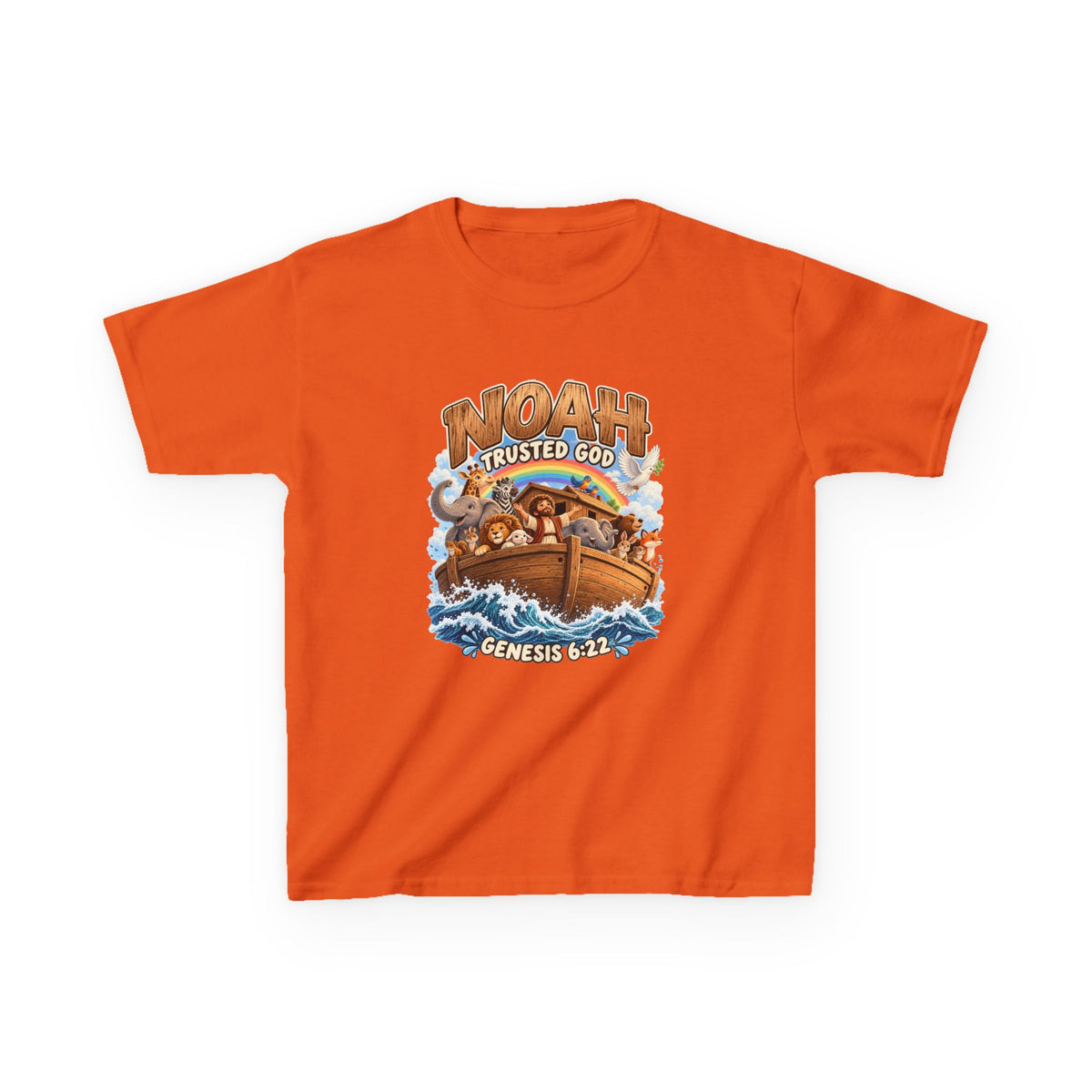 Noah Trusted God Kids Tee – Genesis 6:22 Bible Shirt
