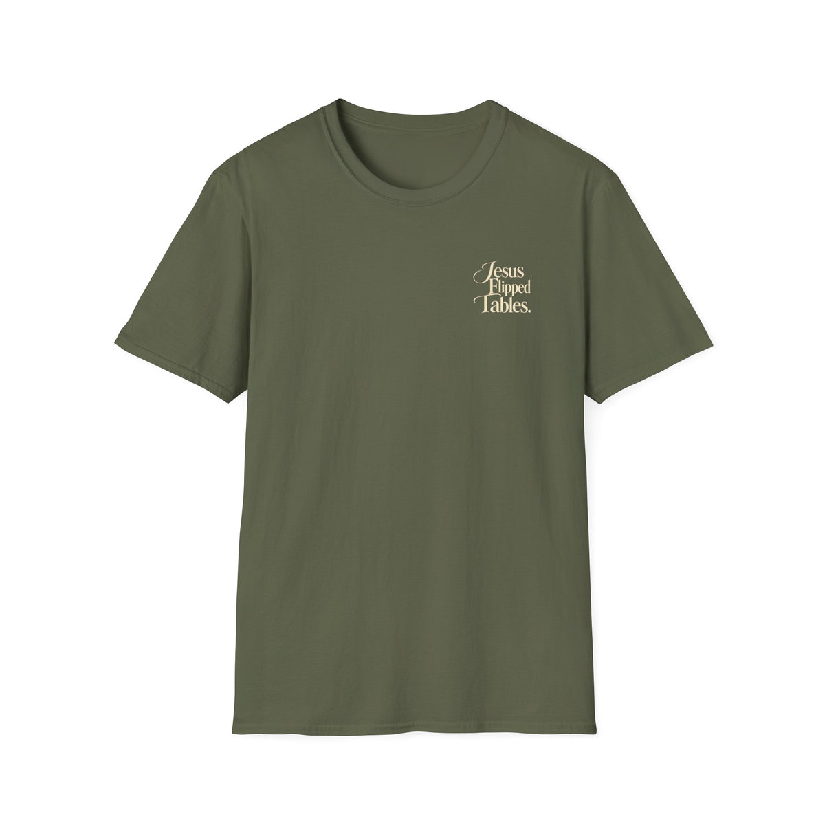 Jesus Flipped Tables T-Shirt — Rustic Cross & Bread Christian Tee