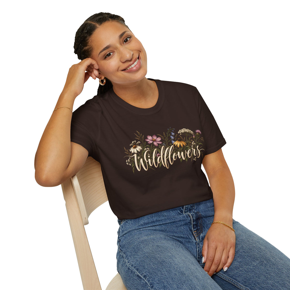 Unbound Mismatched Wildflowers T-Shirt – Floral Boho Nature Lover Design