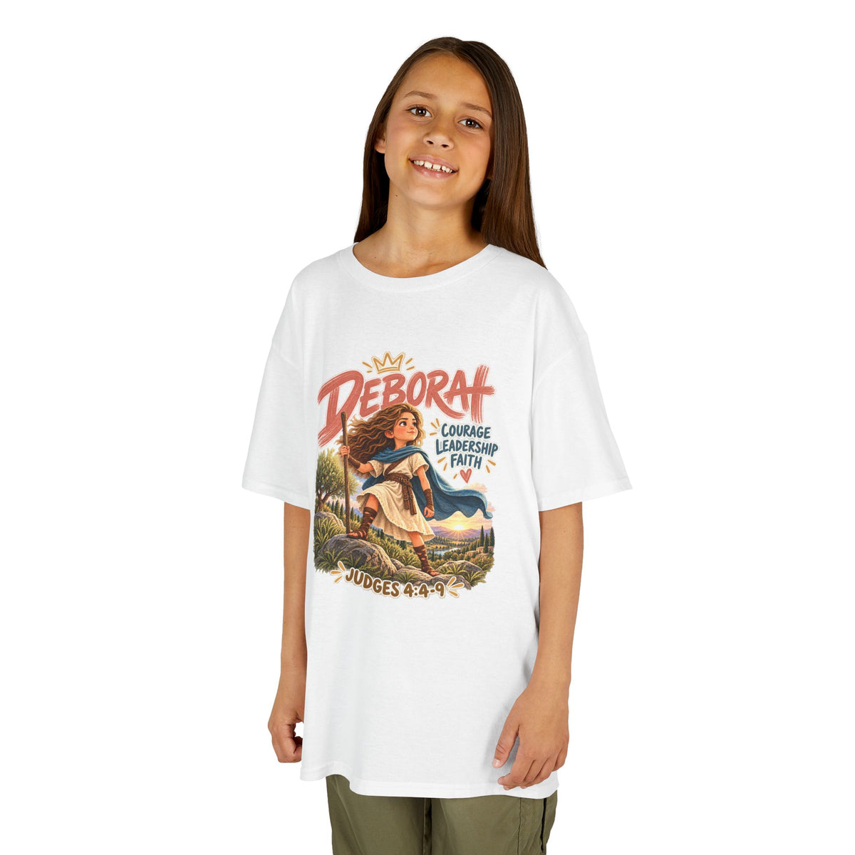 Kids Deborah Courage, Strength & Hope Christian Graphic T-Shirt