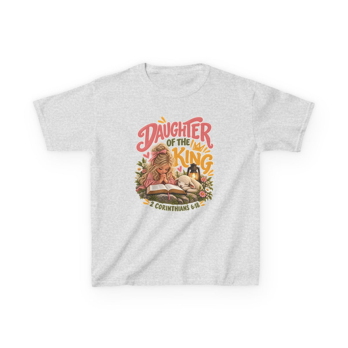 Daughter of the King Kids T-Shirt Blonde – Christian 2 Corinthians 6:18 Design