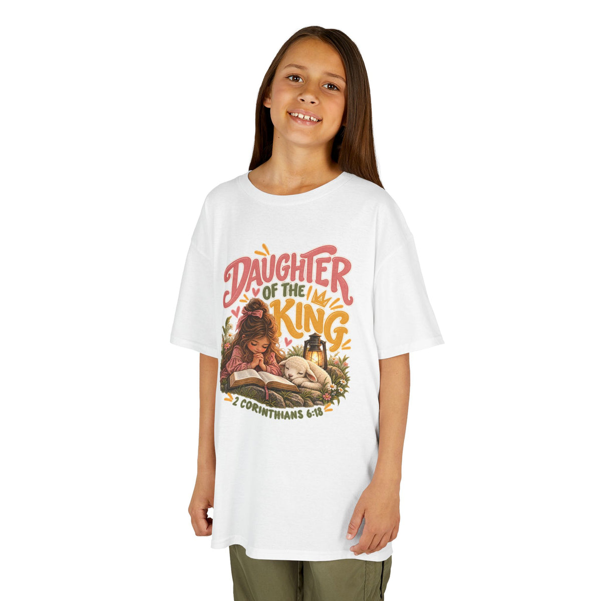Daughter of the King - Brunette Kids Christian T-Shirt