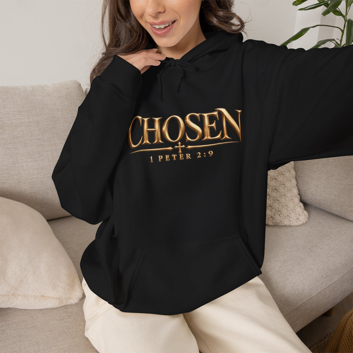 "Chosen" 1 Peter 2:9 Christian Bible Verse Hoodie Unisex