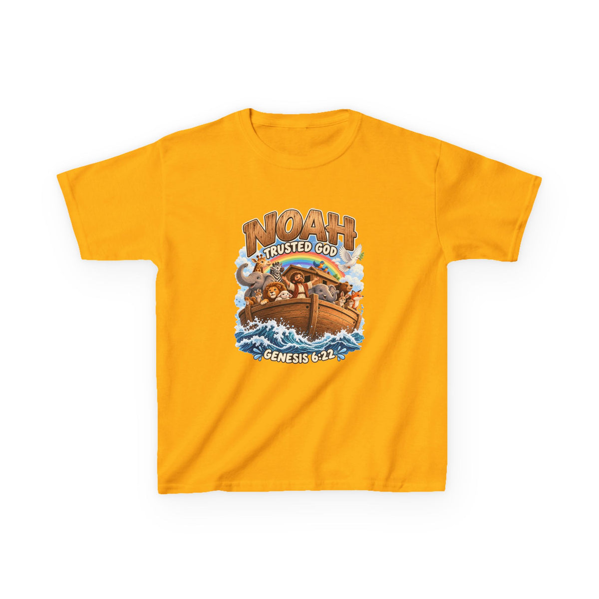 Noah Trusted God Kids Tee – Genesis 6:22 Bible Shirt