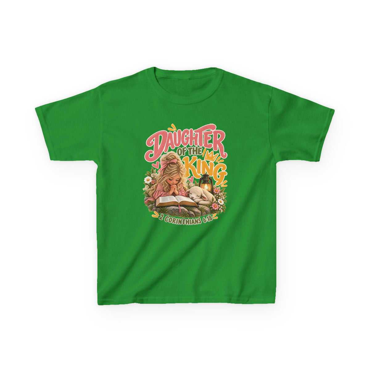 Daughter of the King Kids T-Shirt Blonde – Christian 2 Corinthians 6:18 Design