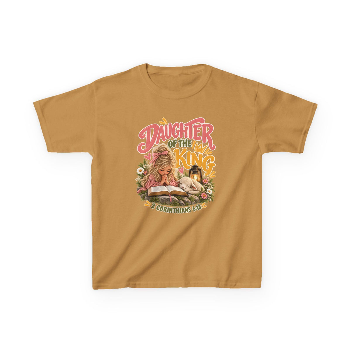 Daughter of the King Kids T-Shirt Blonde – Christian 2 Corinthians 6:18 Design
