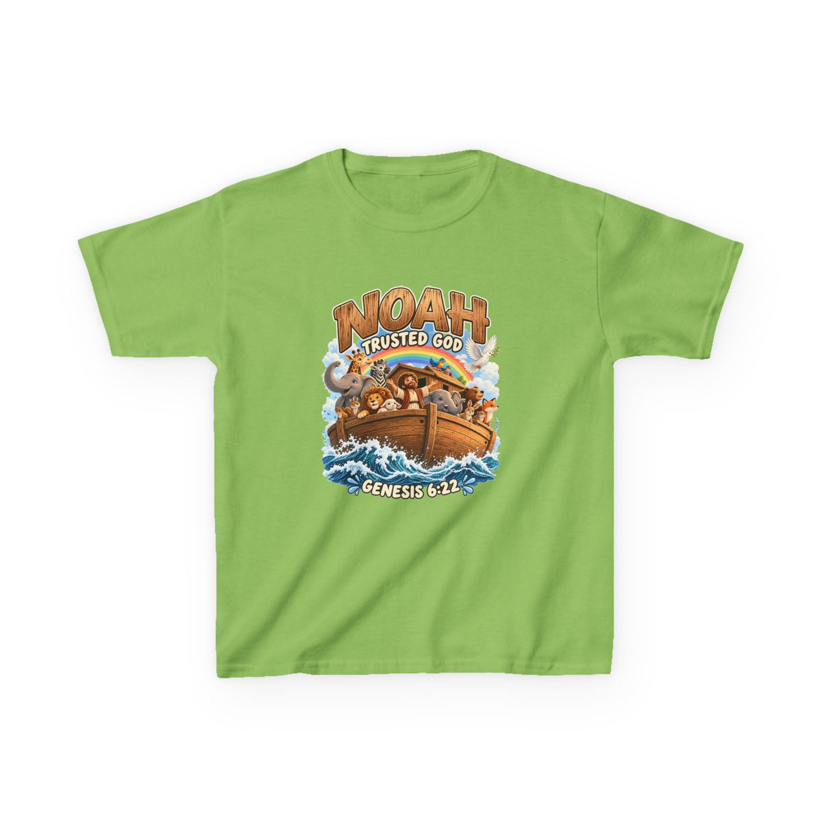 Noah Trusted God Kids Tee – Genesis 6:22 Bible Shirt