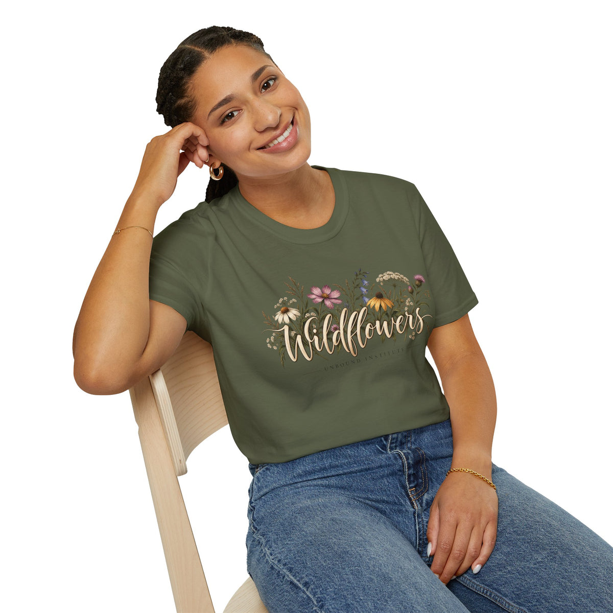 Unbound Mismatched Wildflowers T-Shirt – Floral Boho Nature Lover Design