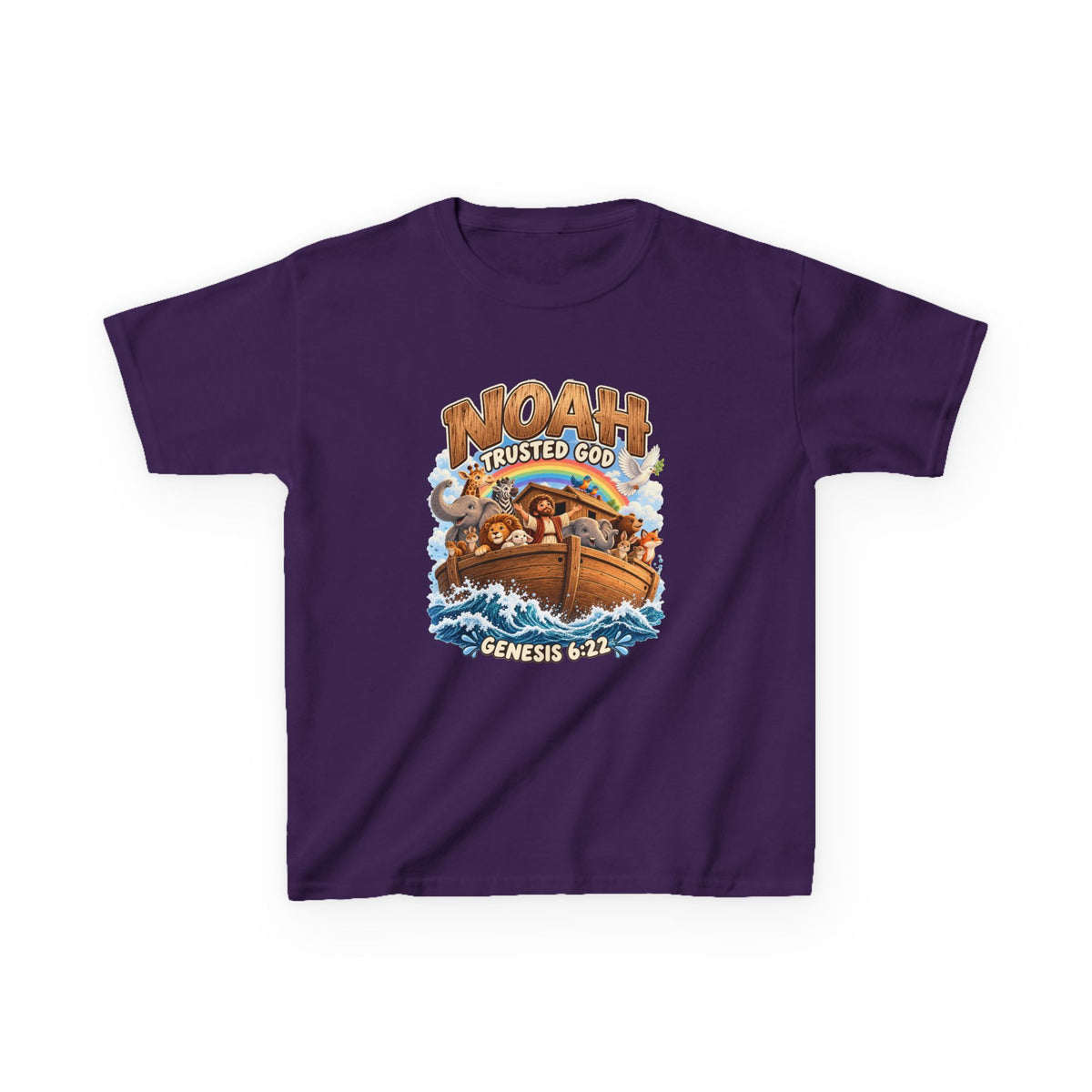 Noah Trusted God Kids Tee – Genesis 6:22 Bible Shirt