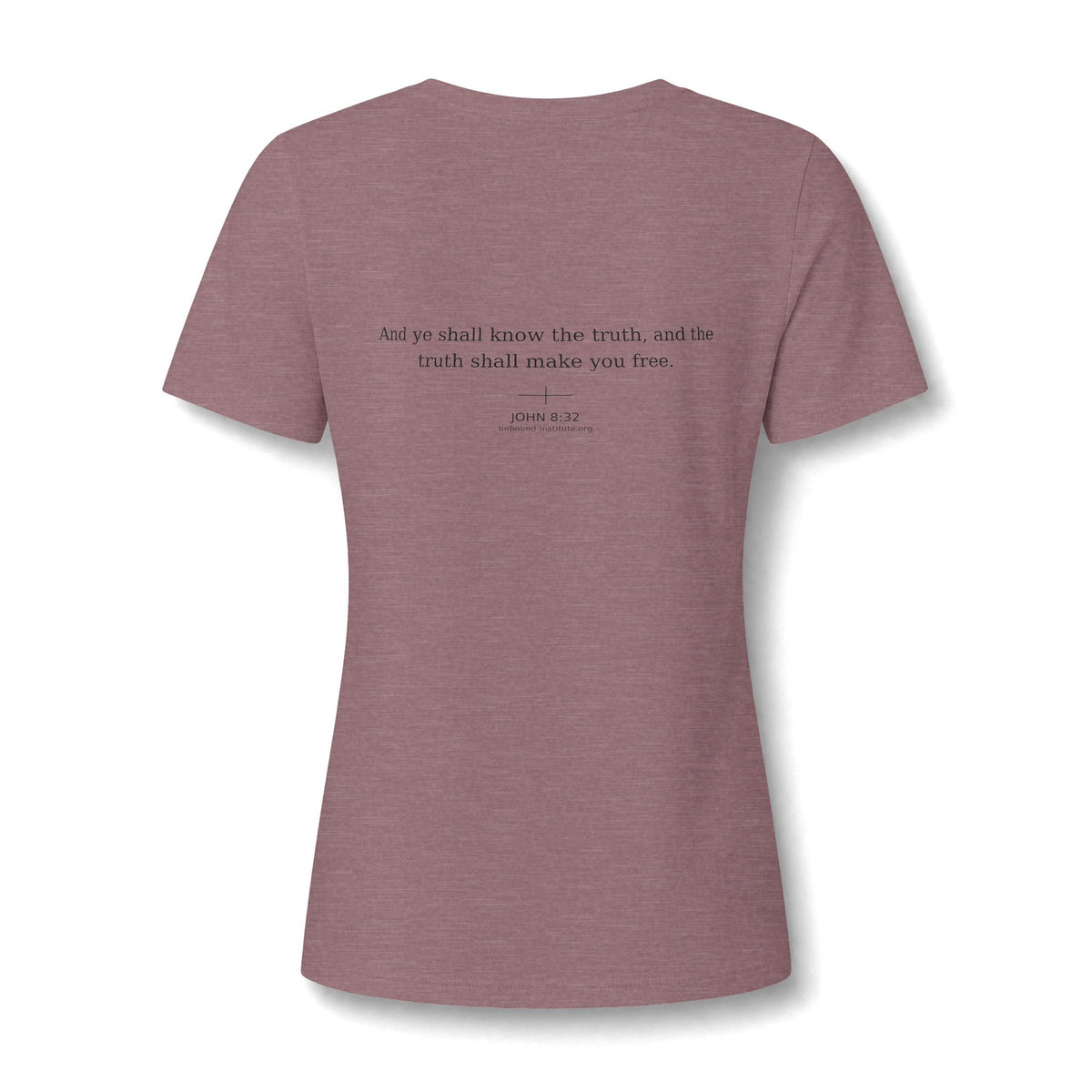 UNBOUND Women’s V-Neck T-Shirt – Minimal Christian Faith Tee