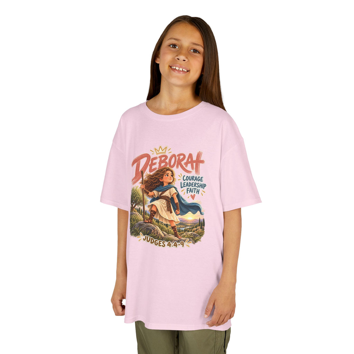 Kids Deborah Courage, Strength & Hope Christian Graphic T-Shirt
