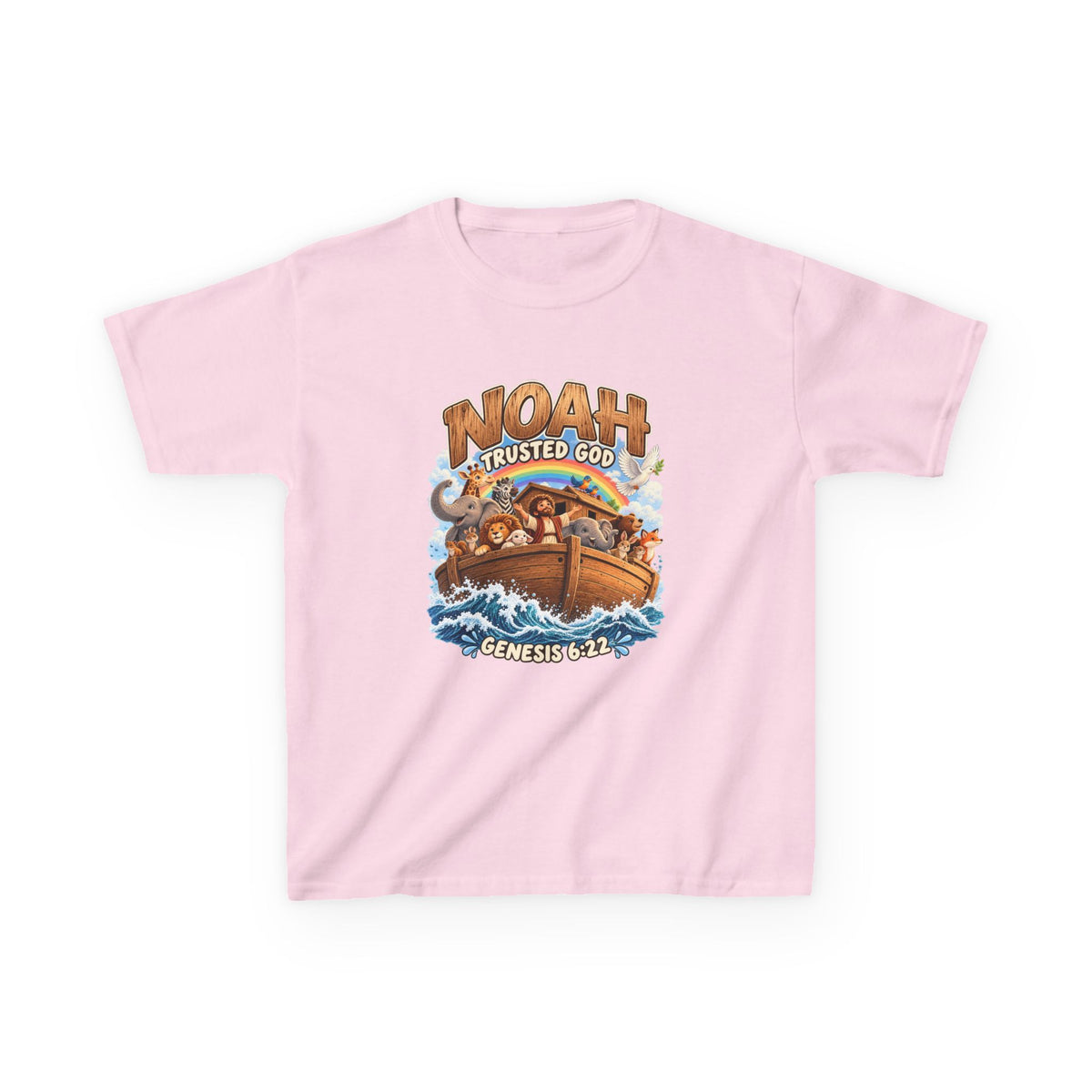 Noah Trusted God Kids Tee – Genesis 6:22 Bible Shirt