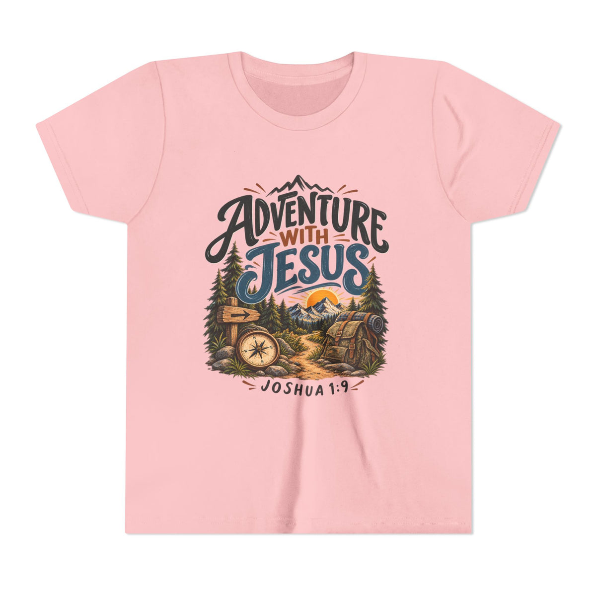 Adventure with Jesus Youth/ Kids T-Shirt – Joshua 19:2 Christian Outdoor Tee