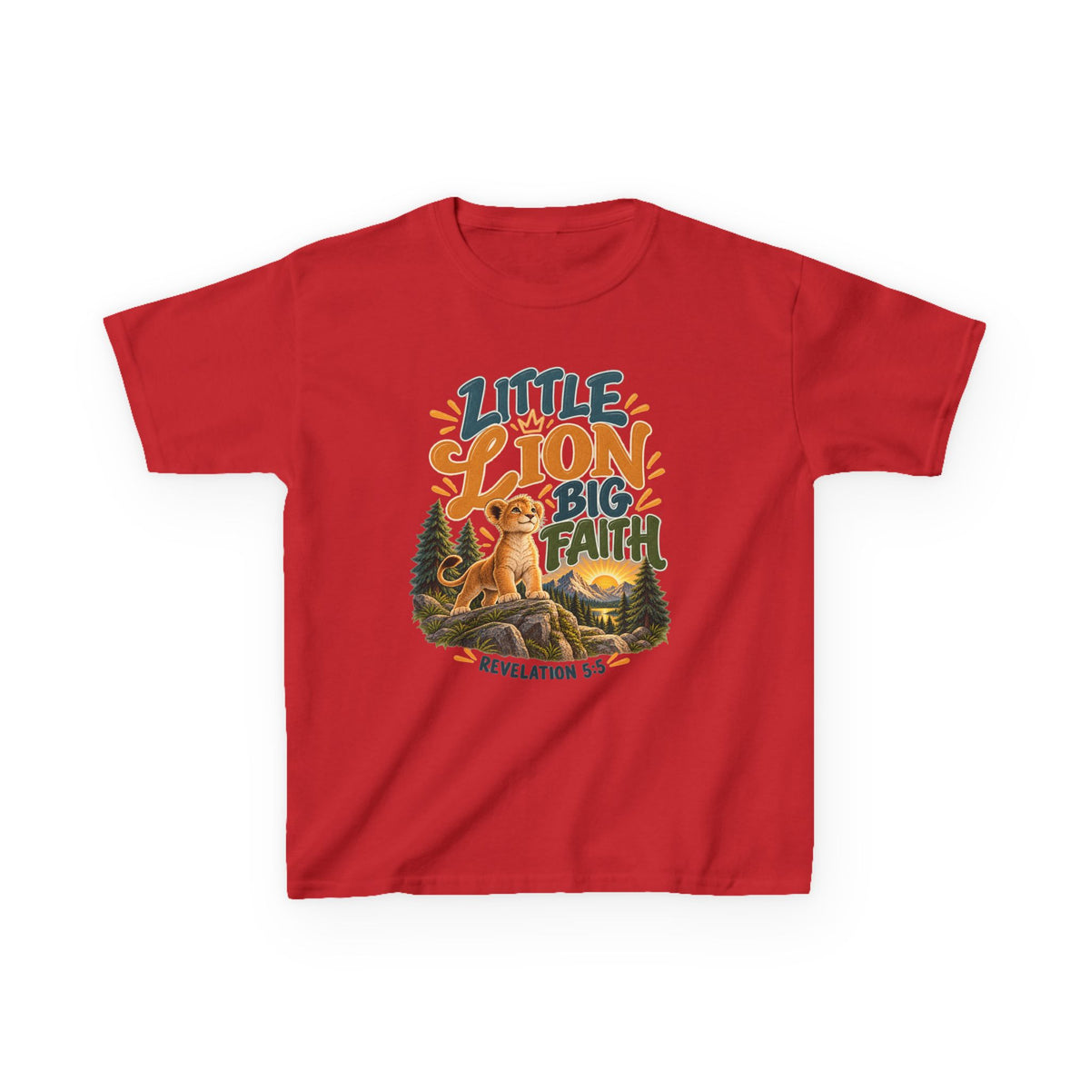 Little Lion Big Faith Kids Christian T-Shirt