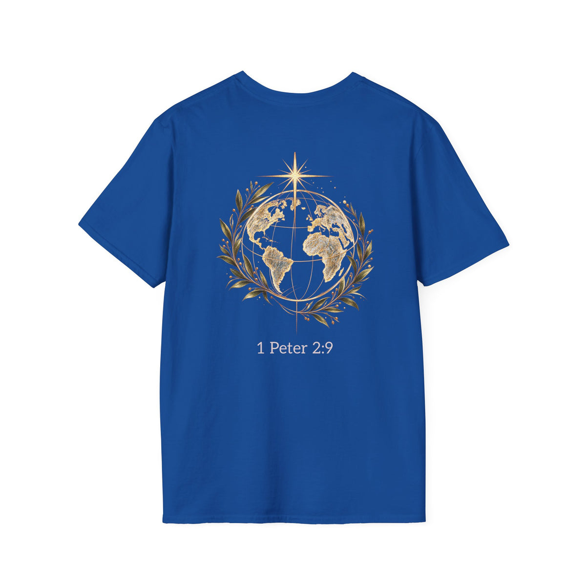 1 Peter 2:9 Christian T-Shirt — World Outline Faith Tee