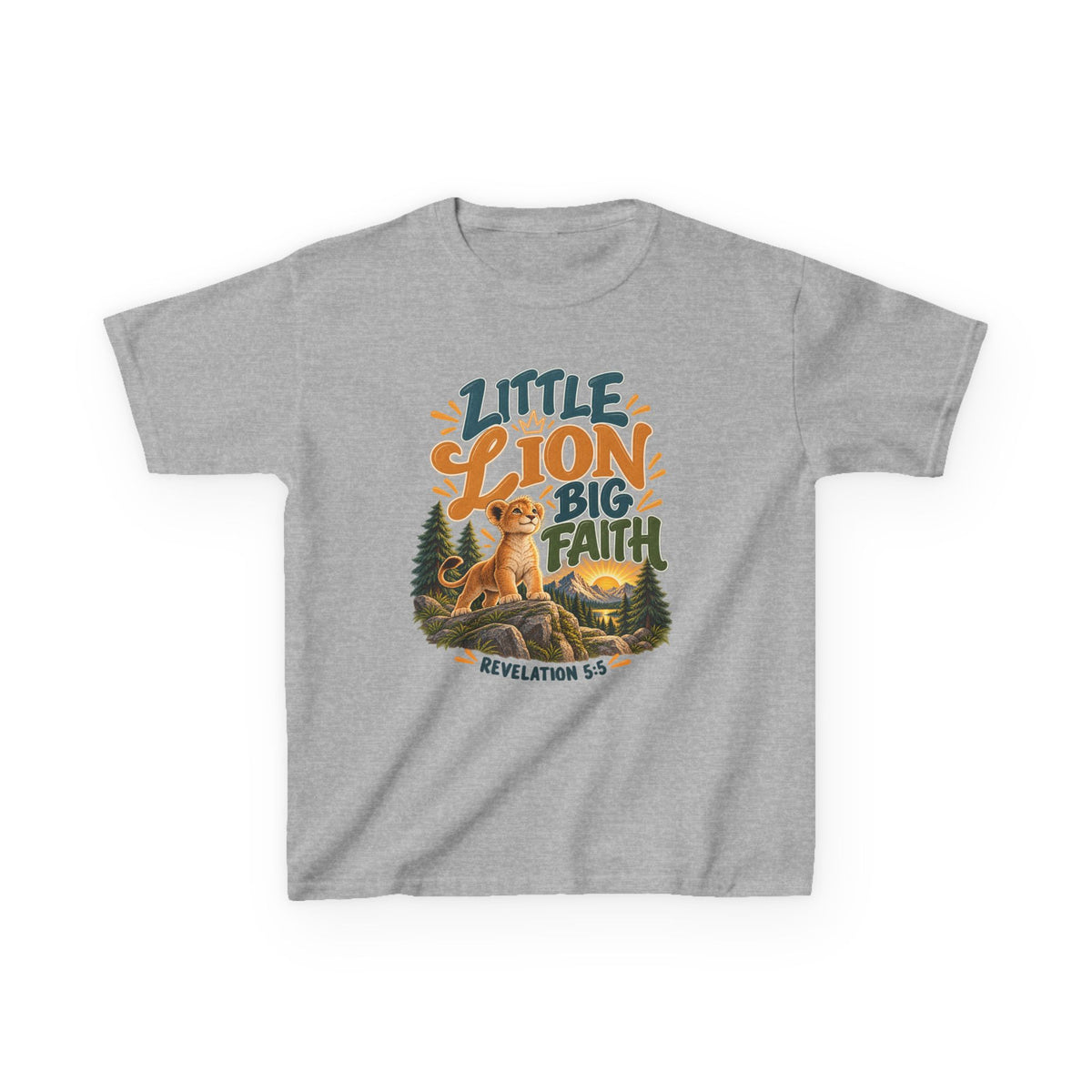 Little Lion Big Faith Kids Christian T-Shirt