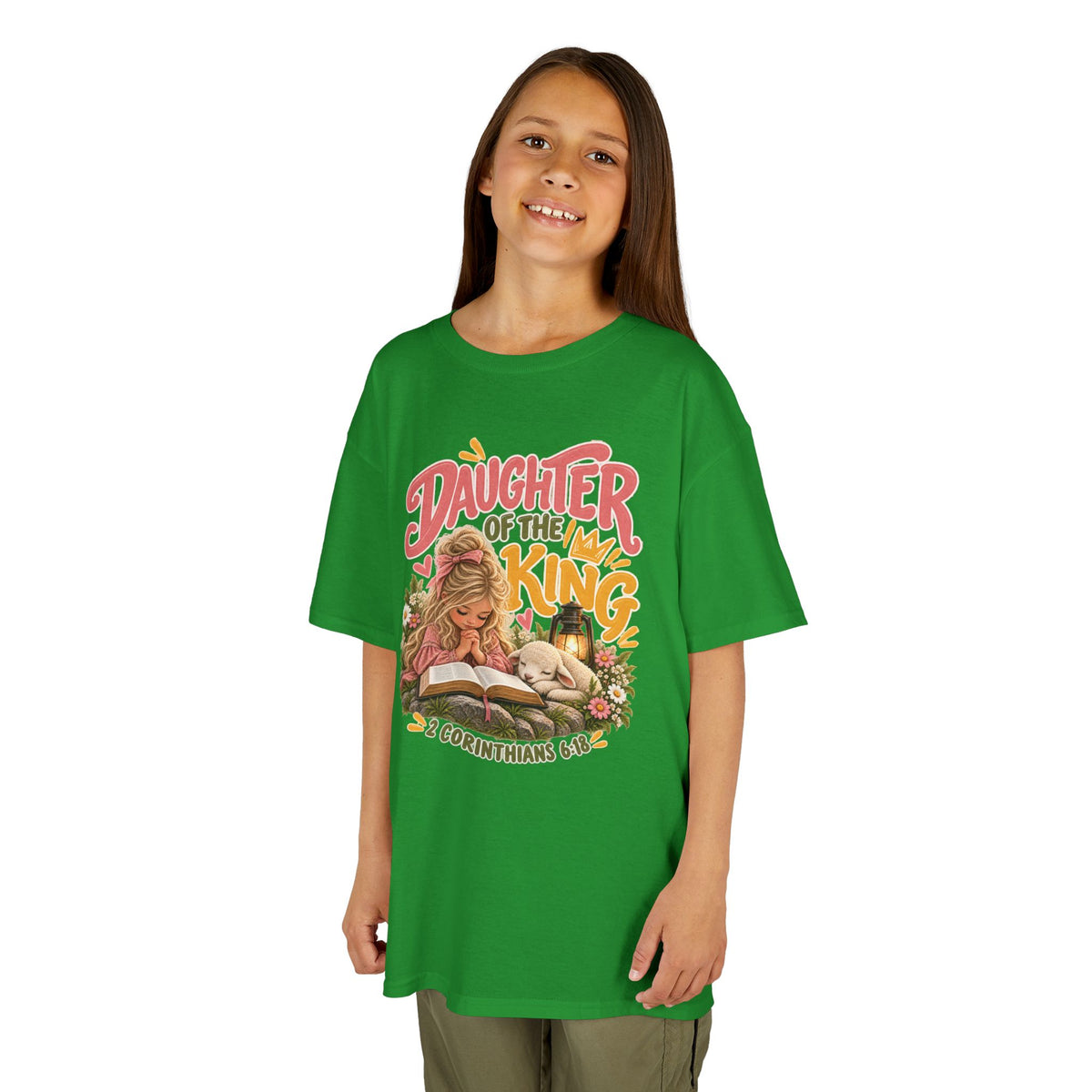 Daughter of the King Kids T-Shirt Blonde – Christian 2 Corinthians 6:18 Design