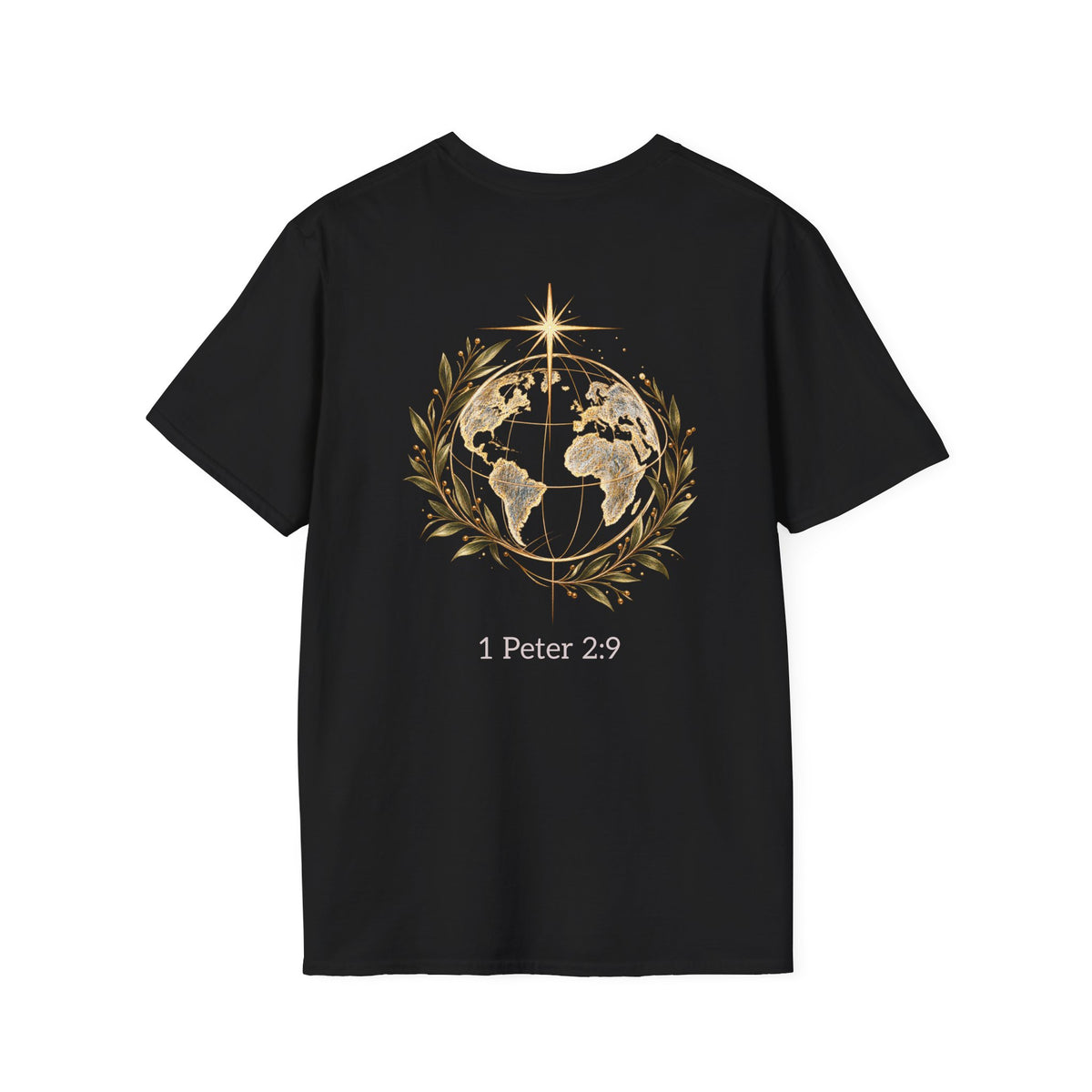 1 Peter 2:9 Christian T-Shirt — World Outline Faith Tee
