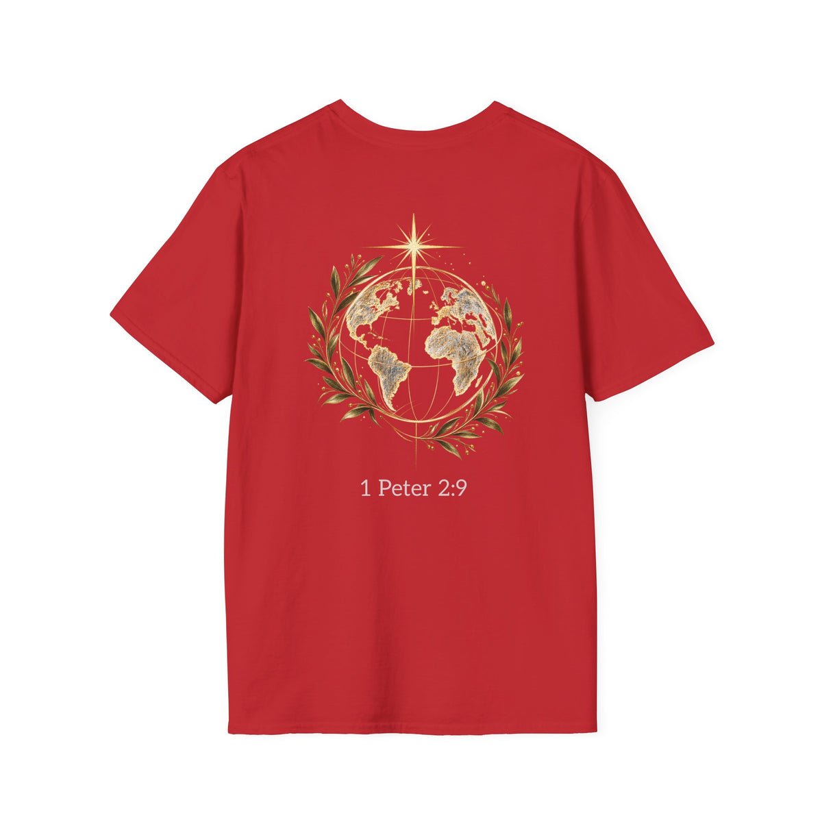 1 Peter 2:9 Christian T-Shirt — World Outline Faith Tee