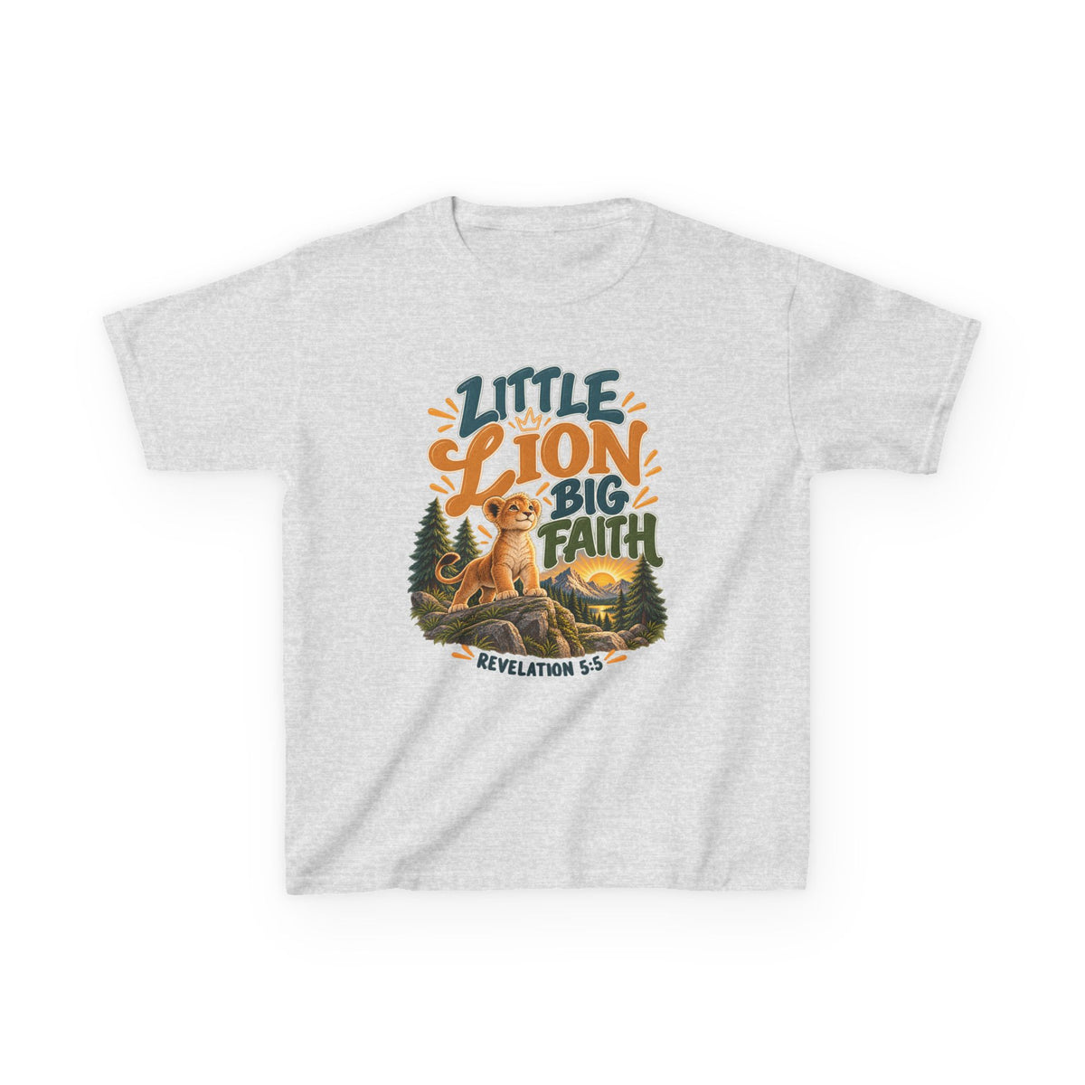 Little Lion Big Faith Kids Christian T-Shirt