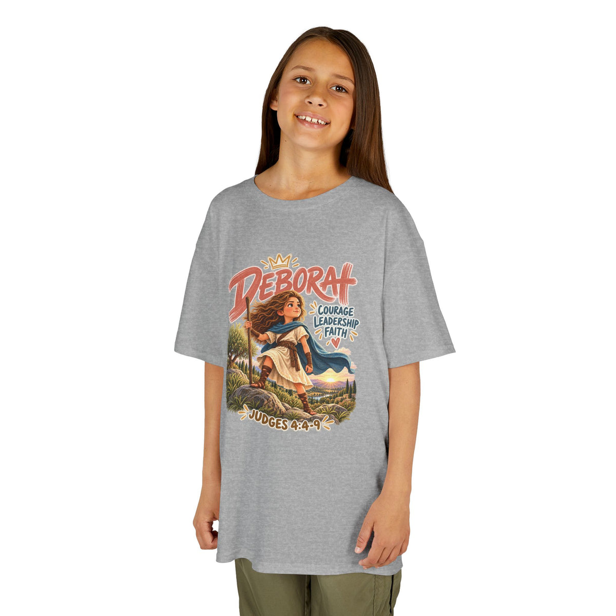 Kids Deborah Courage, Strength & Hope Christian Graphic T-Shirt