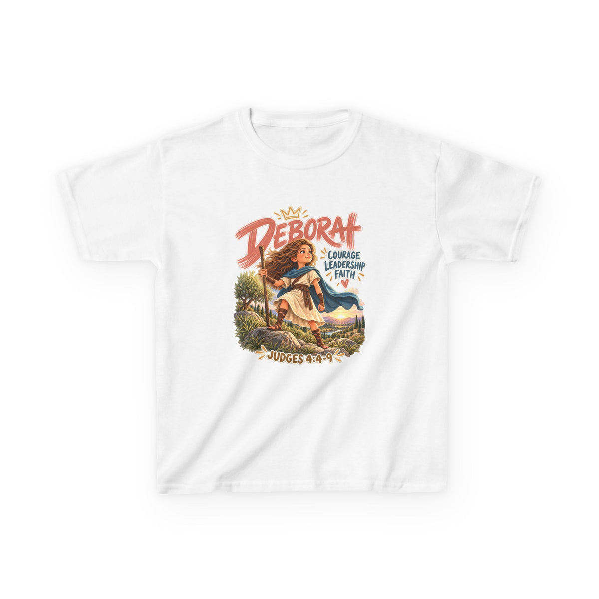 Kids Deborah Courage, Strength & Hope Christian Graphic T-Shirt