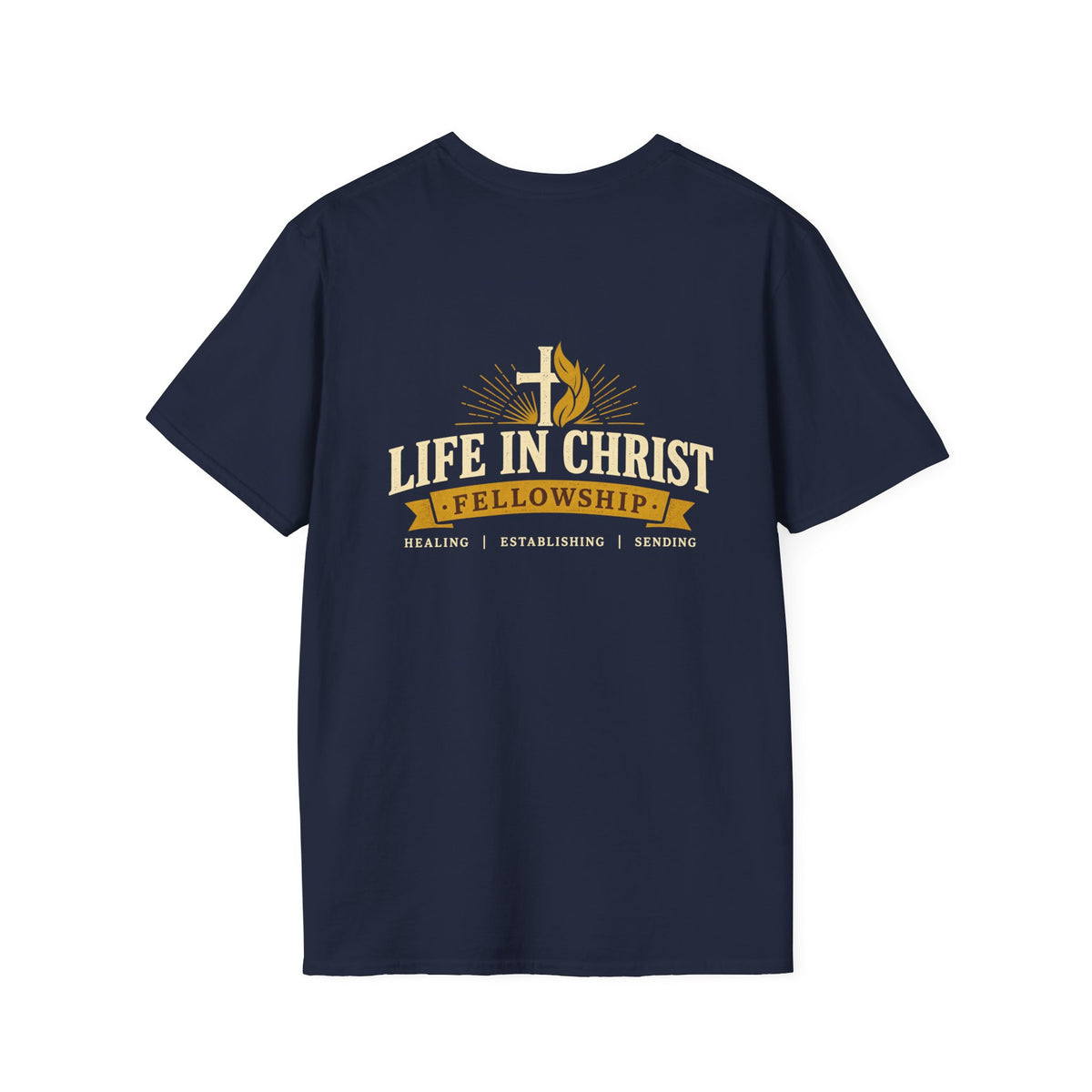 Christian T-Shirt — "Life in Christ Fellowship" Logo Tee