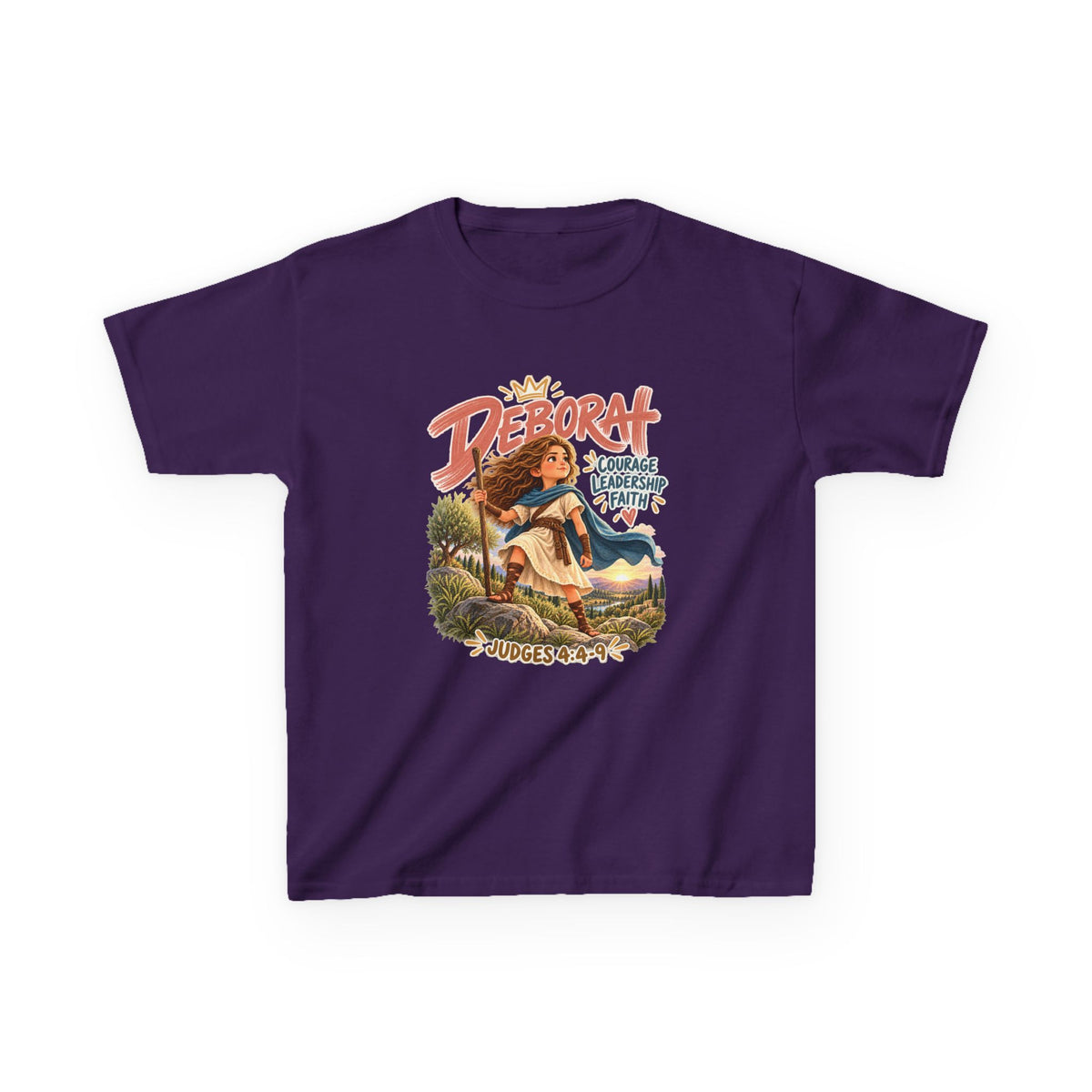 Kids Deborah Courage, Strength & Hope Christian Graphic T-Shirt