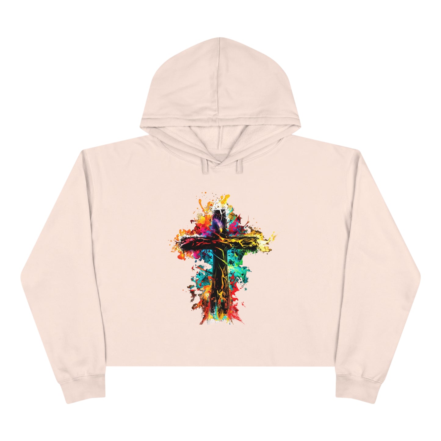 Colorful Cross Crop Hoodie