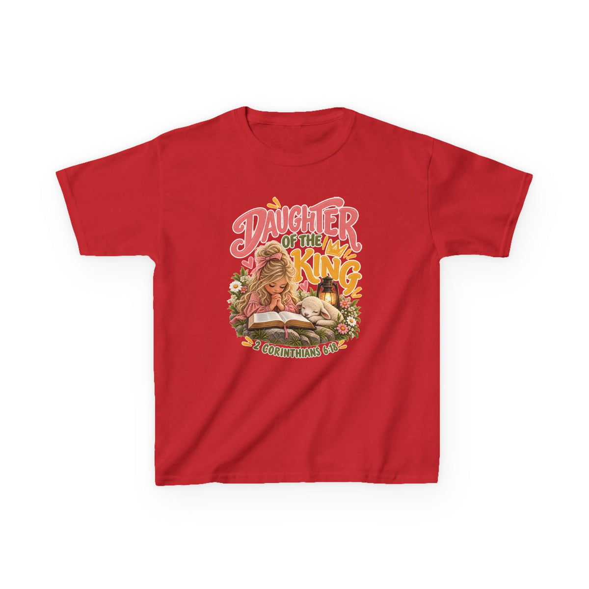 Daughter of the King Kids T-Shirt Blonde – Christian 2 Corinthians 6:18 Design