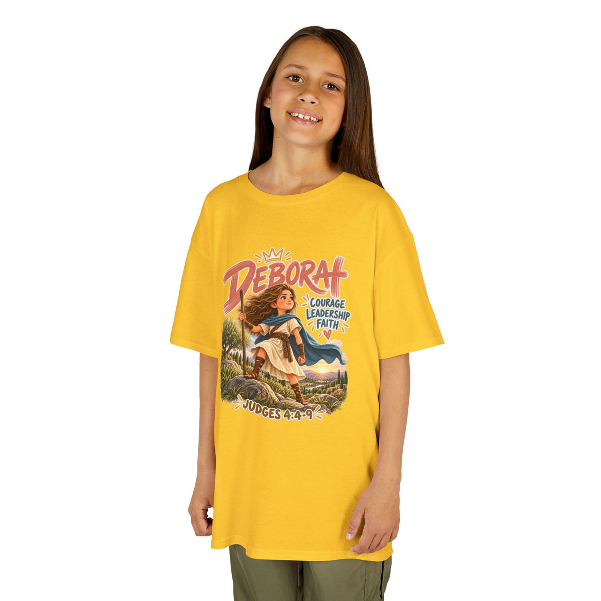 Kids Deborah Courage, Strength & Hope Christian Graphic T-Shirt