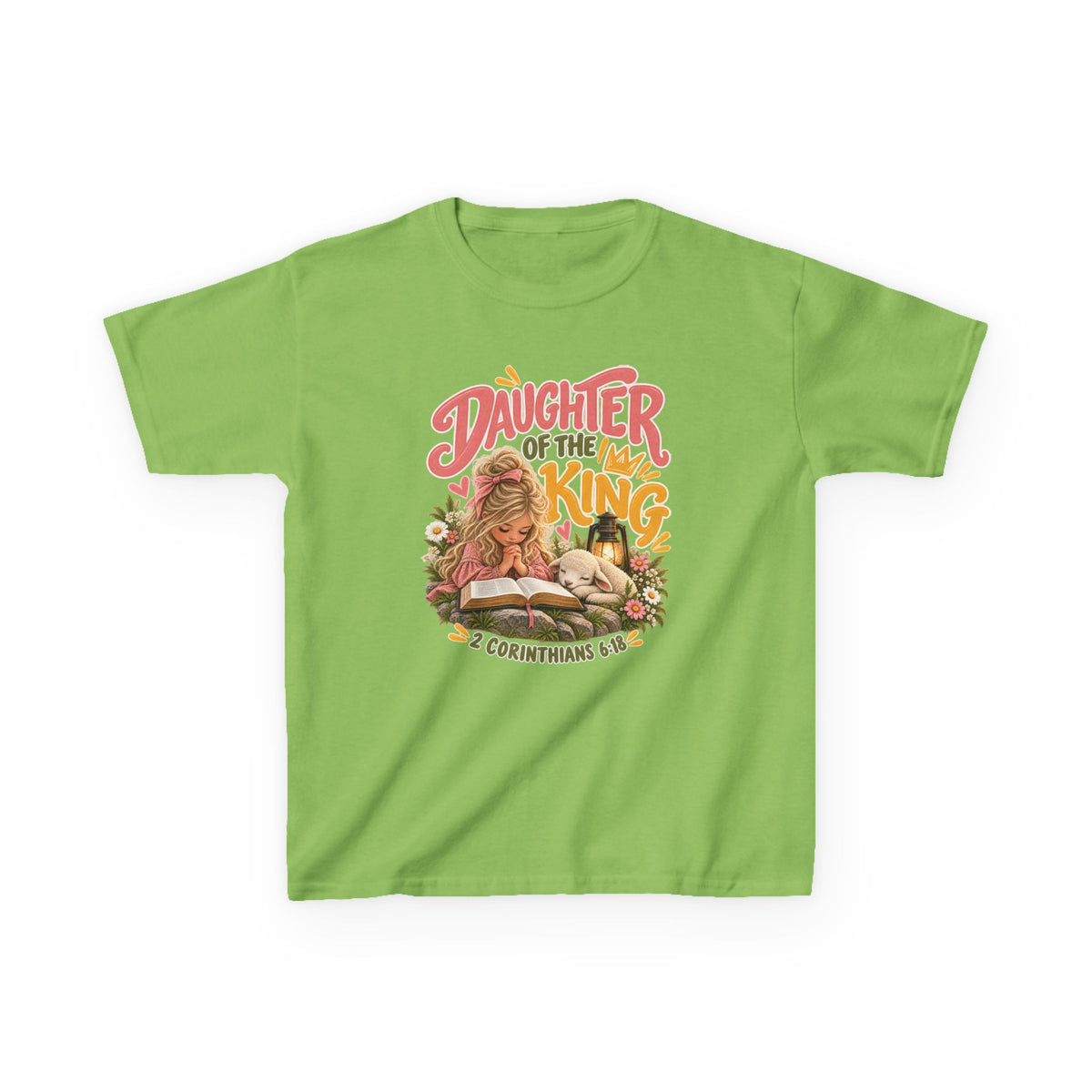 Daughter of the King Kids T-Shirt Blonde – Christian 2 Corinthians 6:18 Design