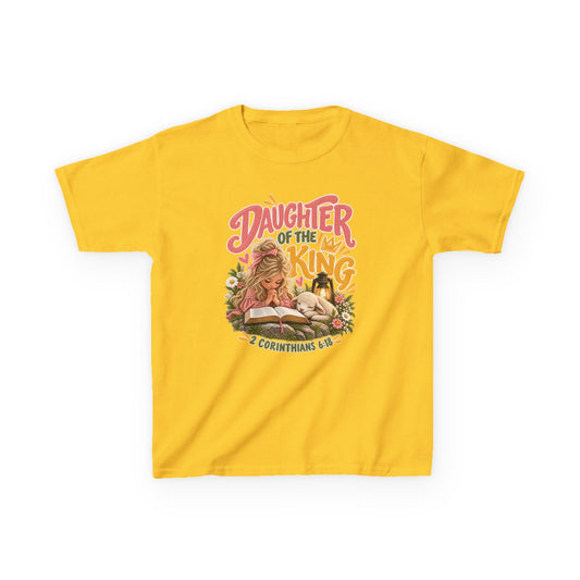 Daughter of the King Kids T-Shirt Blonde – Christian 2 Corinthians 6:18 Design