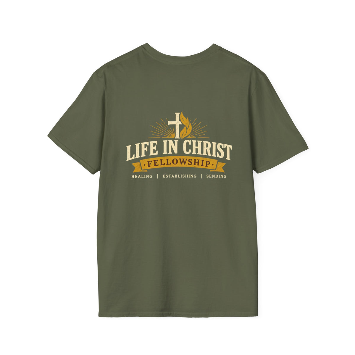 Christian T-Shirt — "Life in Christ Fellowship" Logo Tee