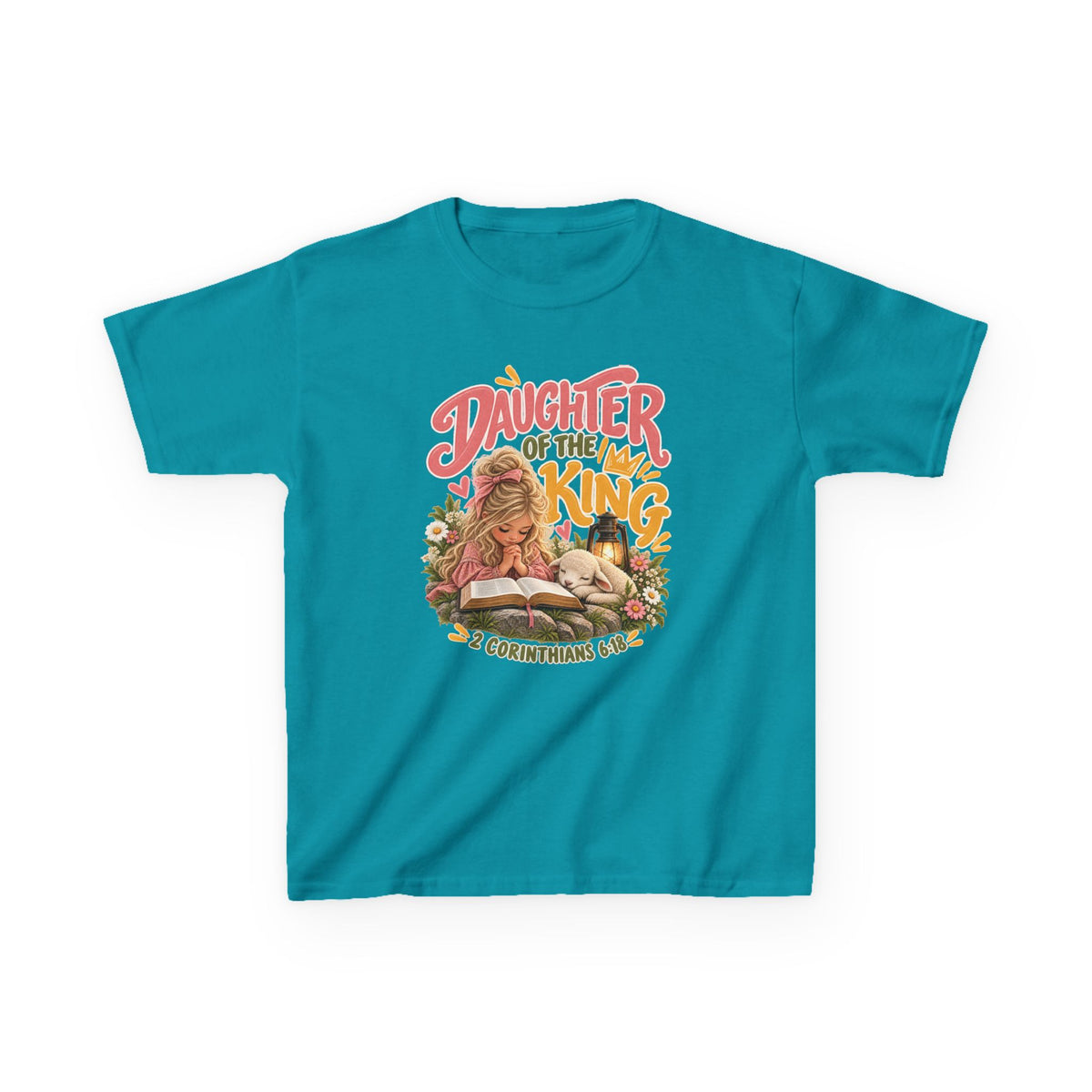 Daughter of the King Kids T-Shirt Blonde – Christian 2 Corinthians 6:18 Design