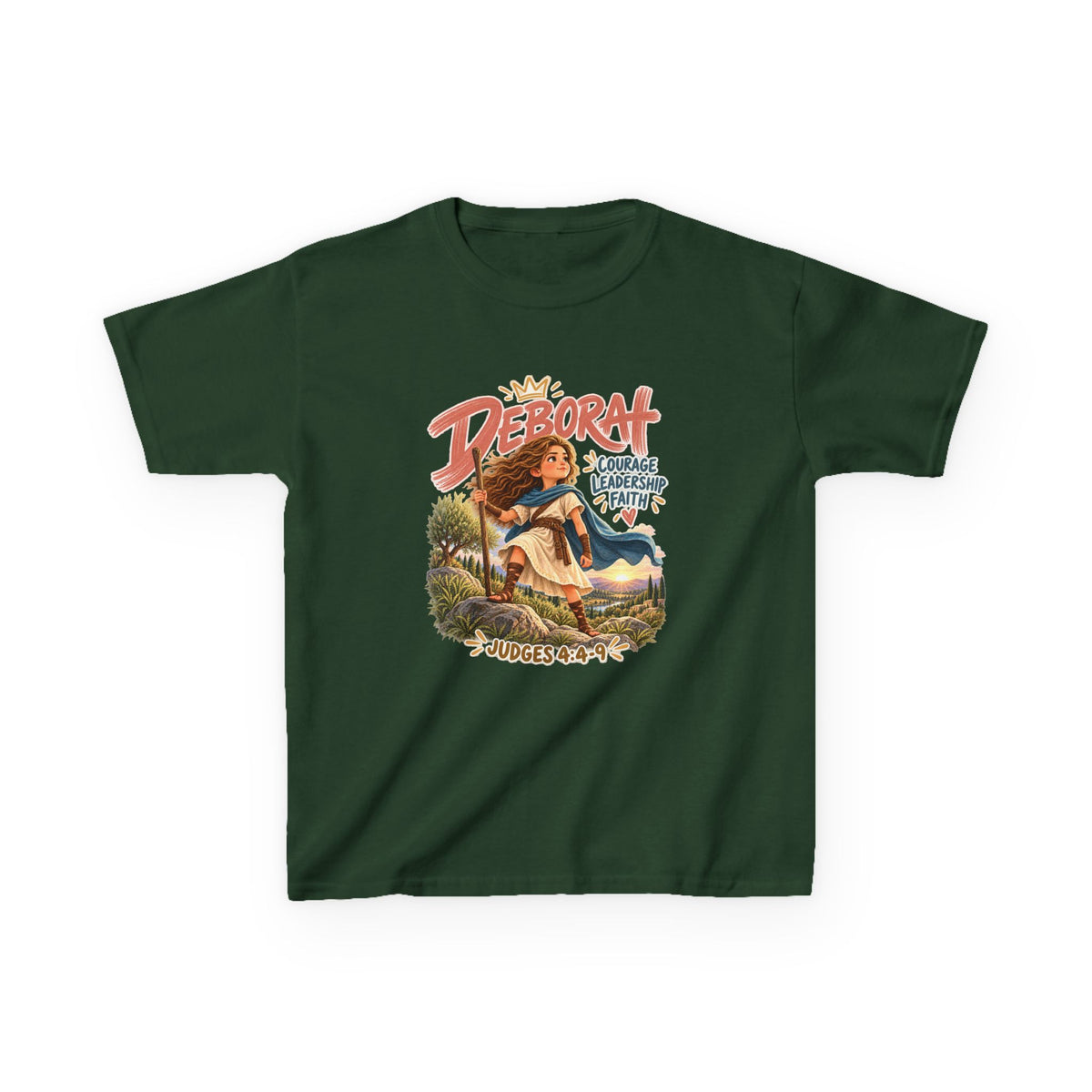 Kids Deborah Courage, Strength & Hope Christian Graphic T-Shirt