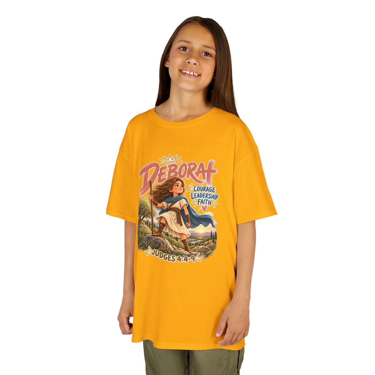 Kids Deborah Courage, Strength & Hope Christian Graphic T-Shirt