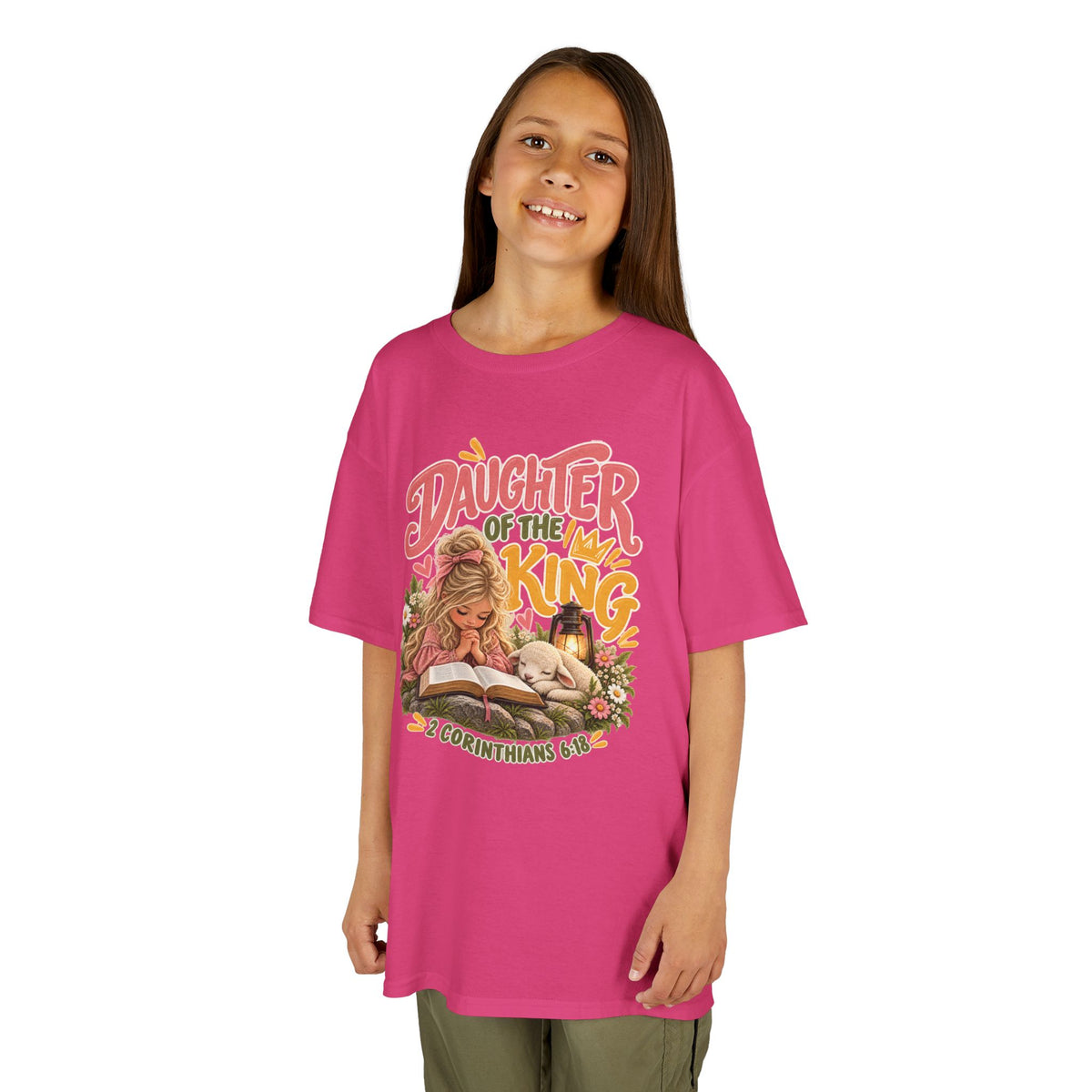 Daughter of the King Kids T-Shirt Blonde – Christian 2 Corinthians 6:18 Design
