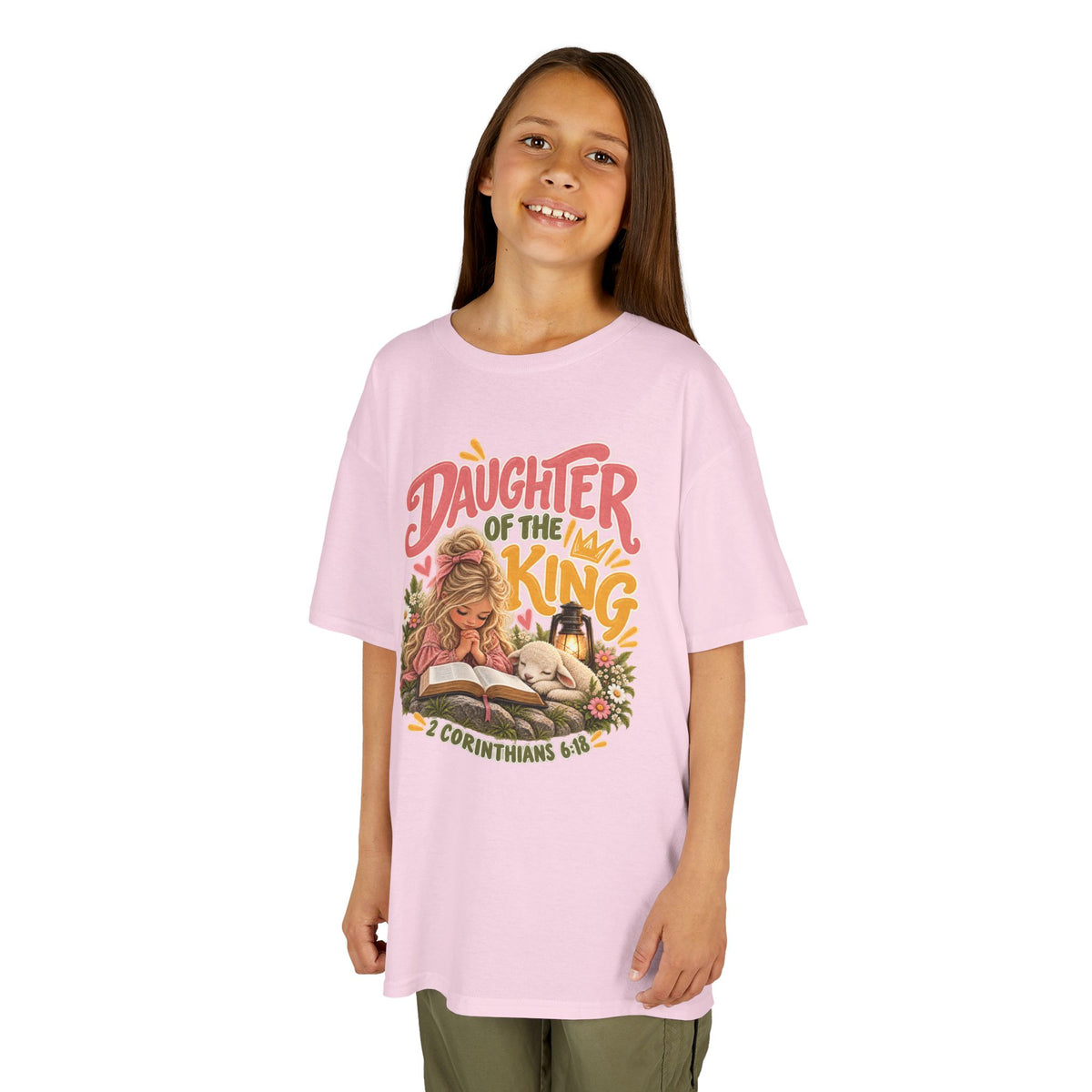 Daughter of the King Kids T-Shirt Blonde – Christian 2 Corinthians 6:18 Design