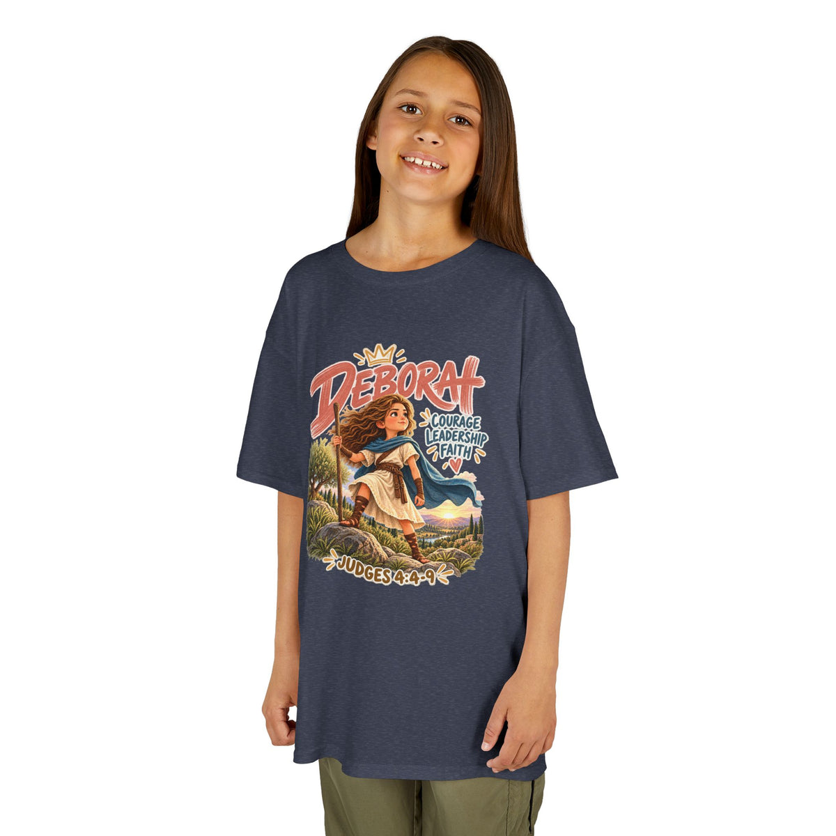 Kids Deborah Courage, Strength & Hope Christian Graphic T-Shirt
